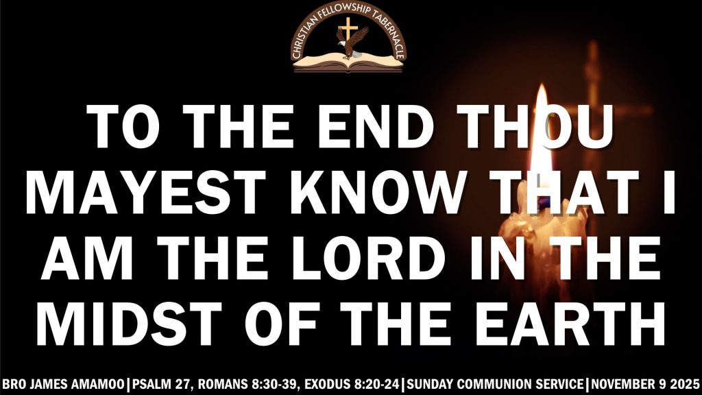 To The End Thou Mayest Know That I am The LORD in The Midst of The Earth.