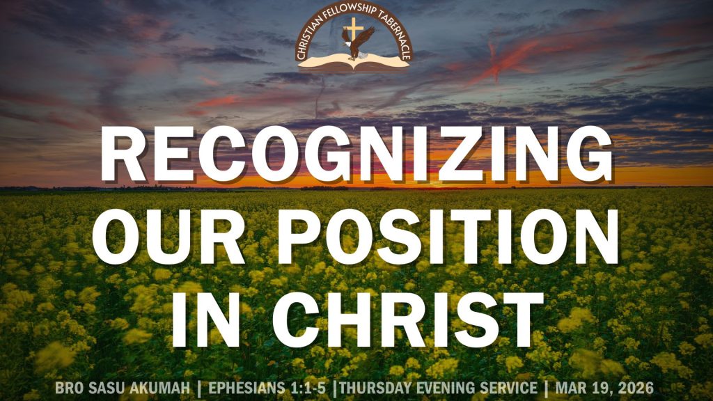 Recognizing our position in Christ